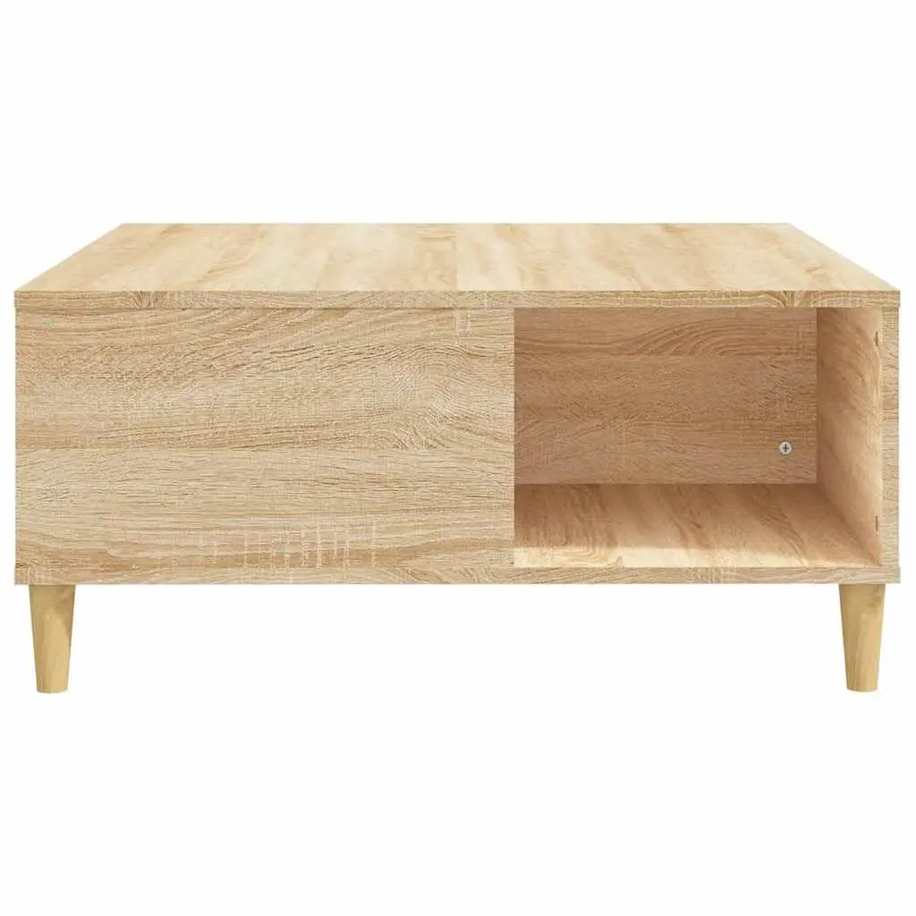Coffee Table Brown Engineered Wood Storage Compartments Minimalist Design