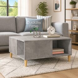 Stylish Grey Coffee Table with Storage Solutions