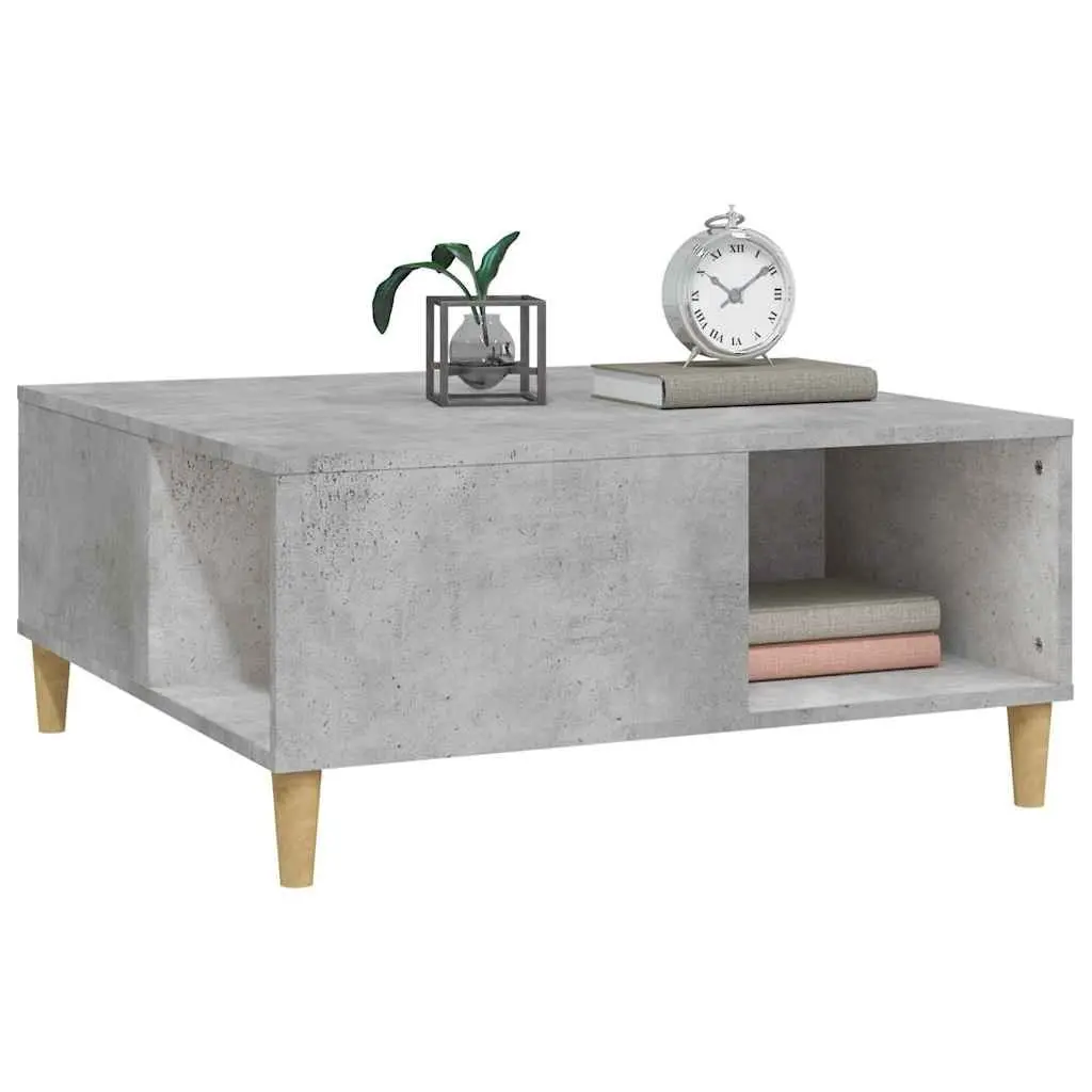 Coffee Table Grey 80x80x36.5 cm Storage Compartments Living Room Furniture