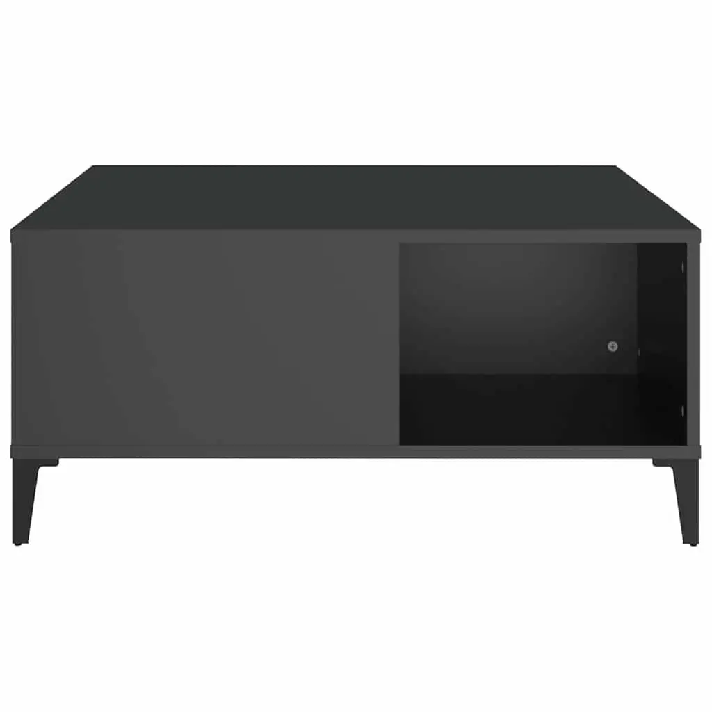 Black Coffee Table with Storage Compartments Modern Living Room Accent Furniture