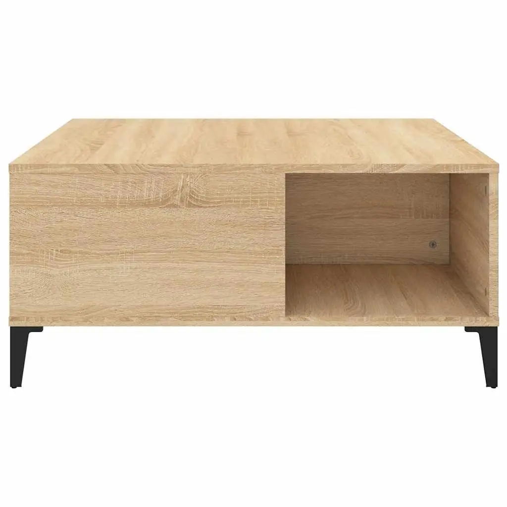 Coffee Table Brown Engineered Wood Storage Compartments Living Room Furniture