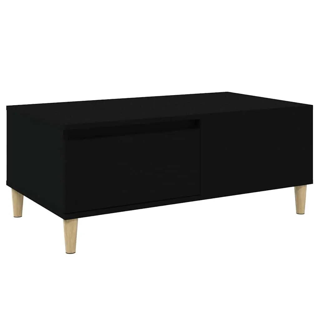 Black Coffee Table with Drawer 90x50x36.5 cm