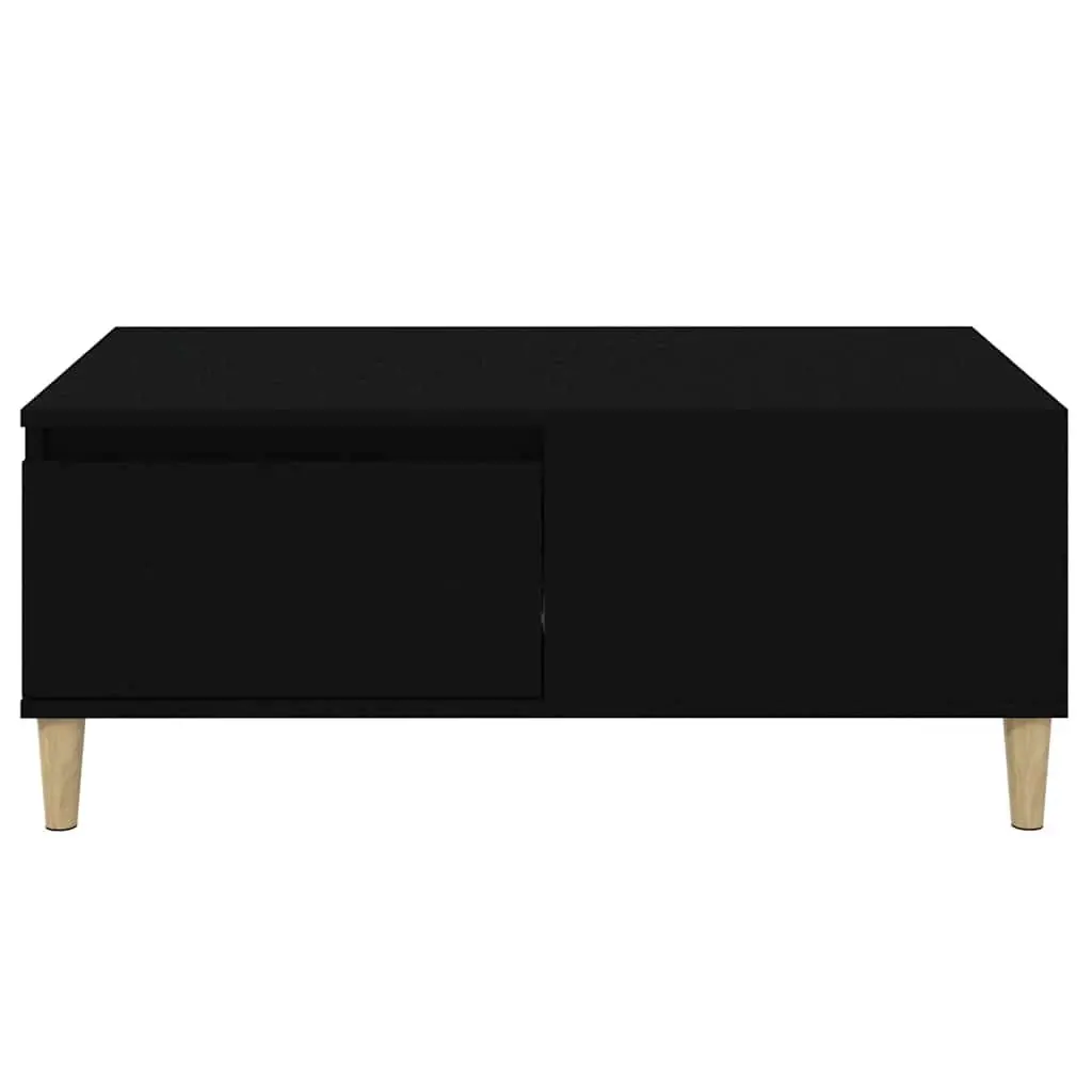 Black Coffee Table with Drawer 90x50x36.5 cm