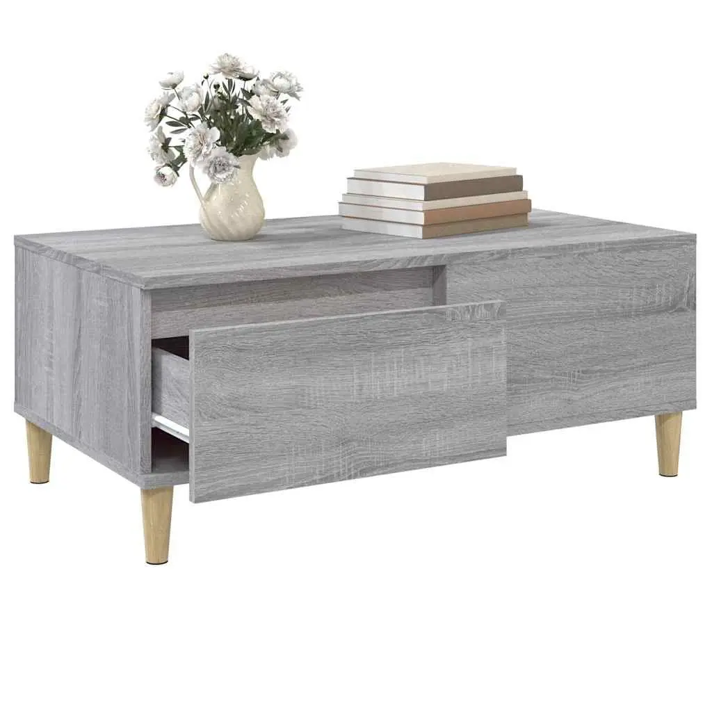 Coffee Table Grey Sonoma Engineered Wood Living Room Accent Table with Storage