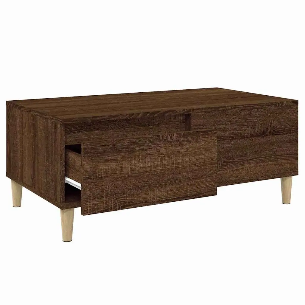 Coffee Table in Brown Oak with Ample Storage