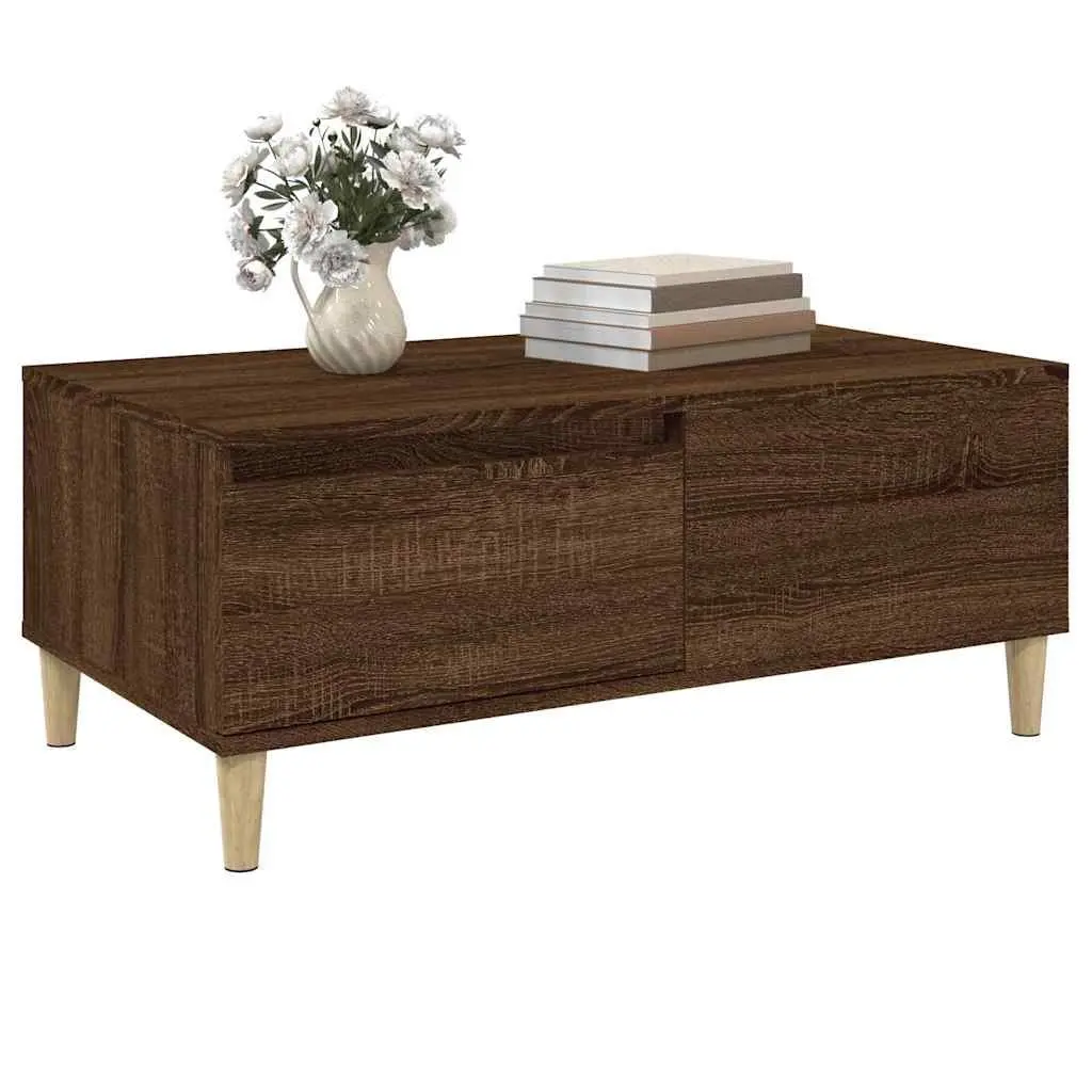 Coffee Table in Brown Oak with Ample Storage