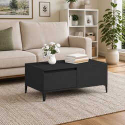 Quality Black Coffee Table with Drawer Storage Solution