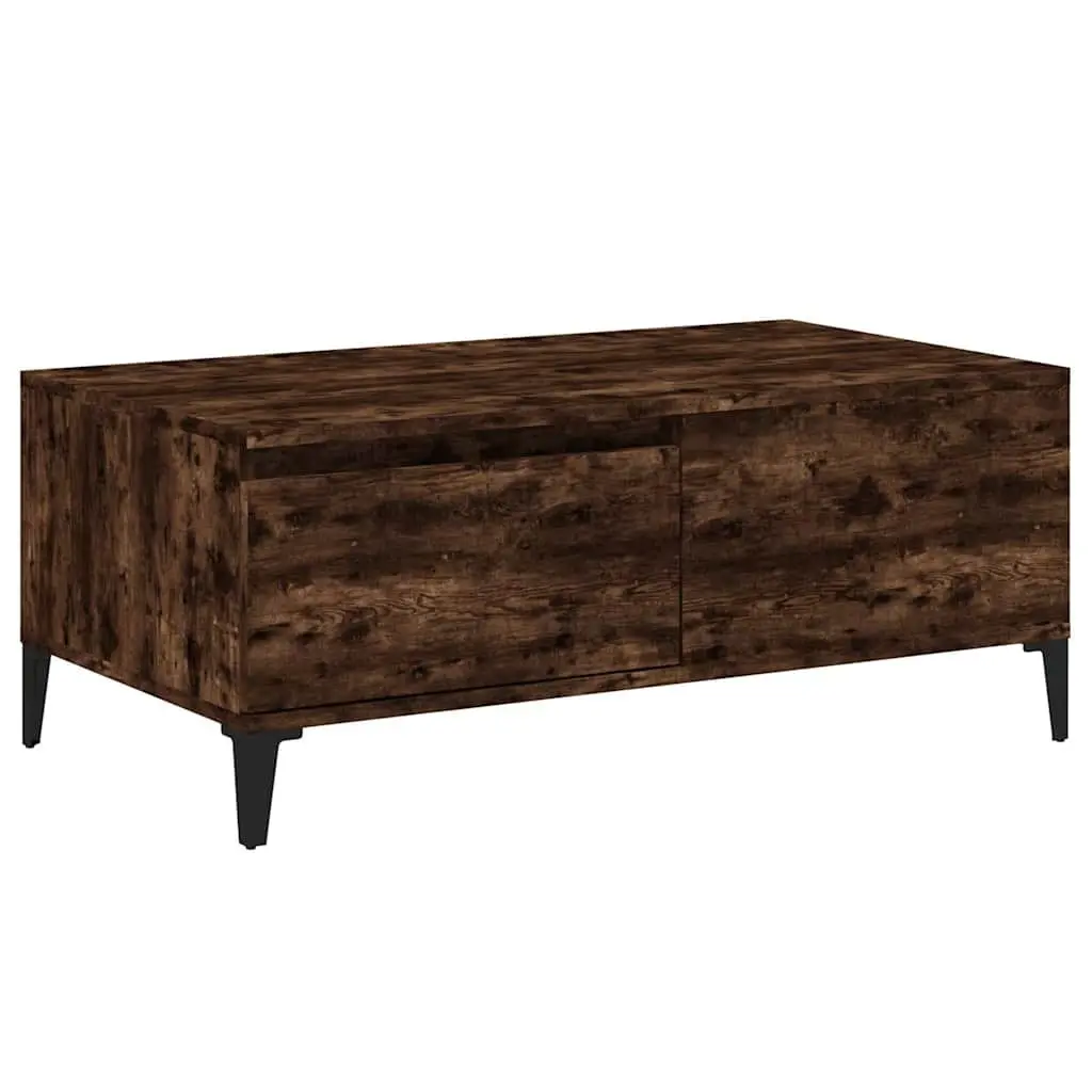 Coffee Table with Storage Drawer Brown Engineered Wood Accent Living Room