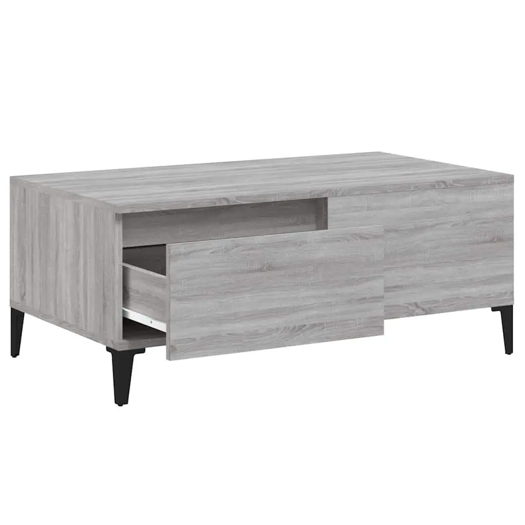Coffee Table Grey Sonoma Drawer Storage Living Room Accent Side Table 90 x 50 x 36.5 cm
