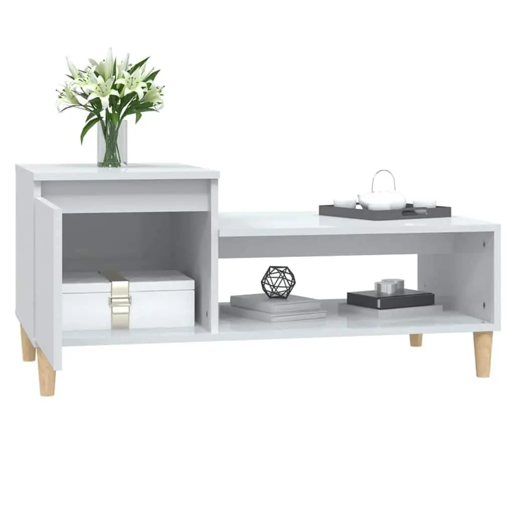Coffee Table with High Gloss Finish and Storage