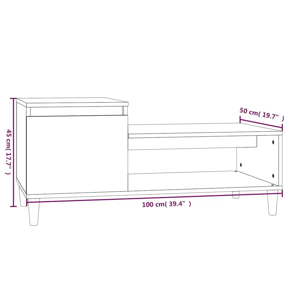 Grey Engineered Wood Coffee Table