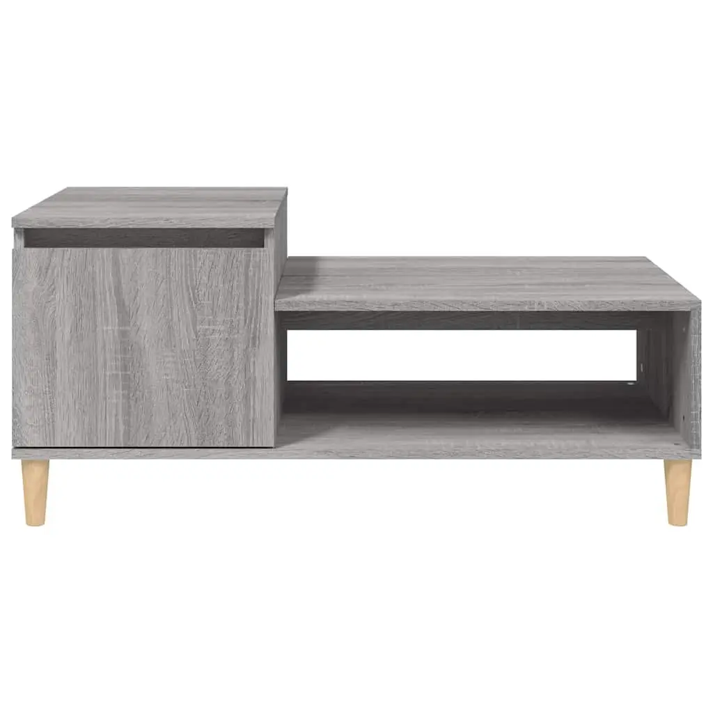 Coffee Table Grey Sonoma Engineered Wood with Storage Compartment Shelf Door