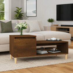Practical Coffee Table in Brown Oak for Everyday Use