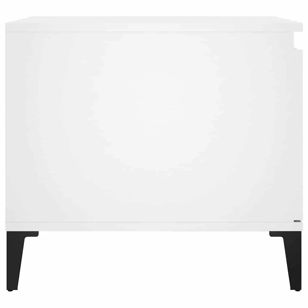 Coffee Table White Engineered Wood Living Room Accent Furniture with Storage