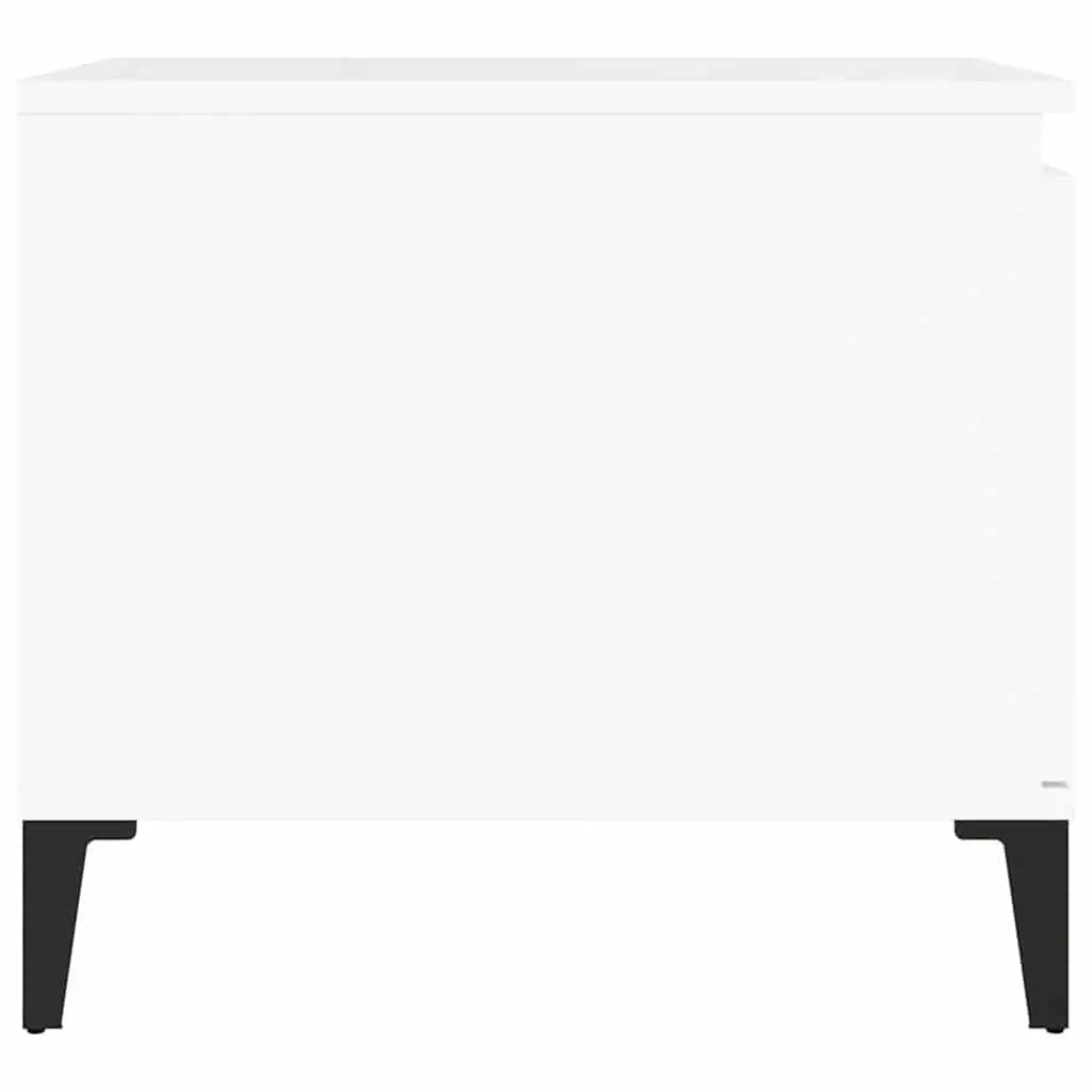 Coffee Table High Gloss White Storage Compartment Shelf Living Room 100x50x45 cm