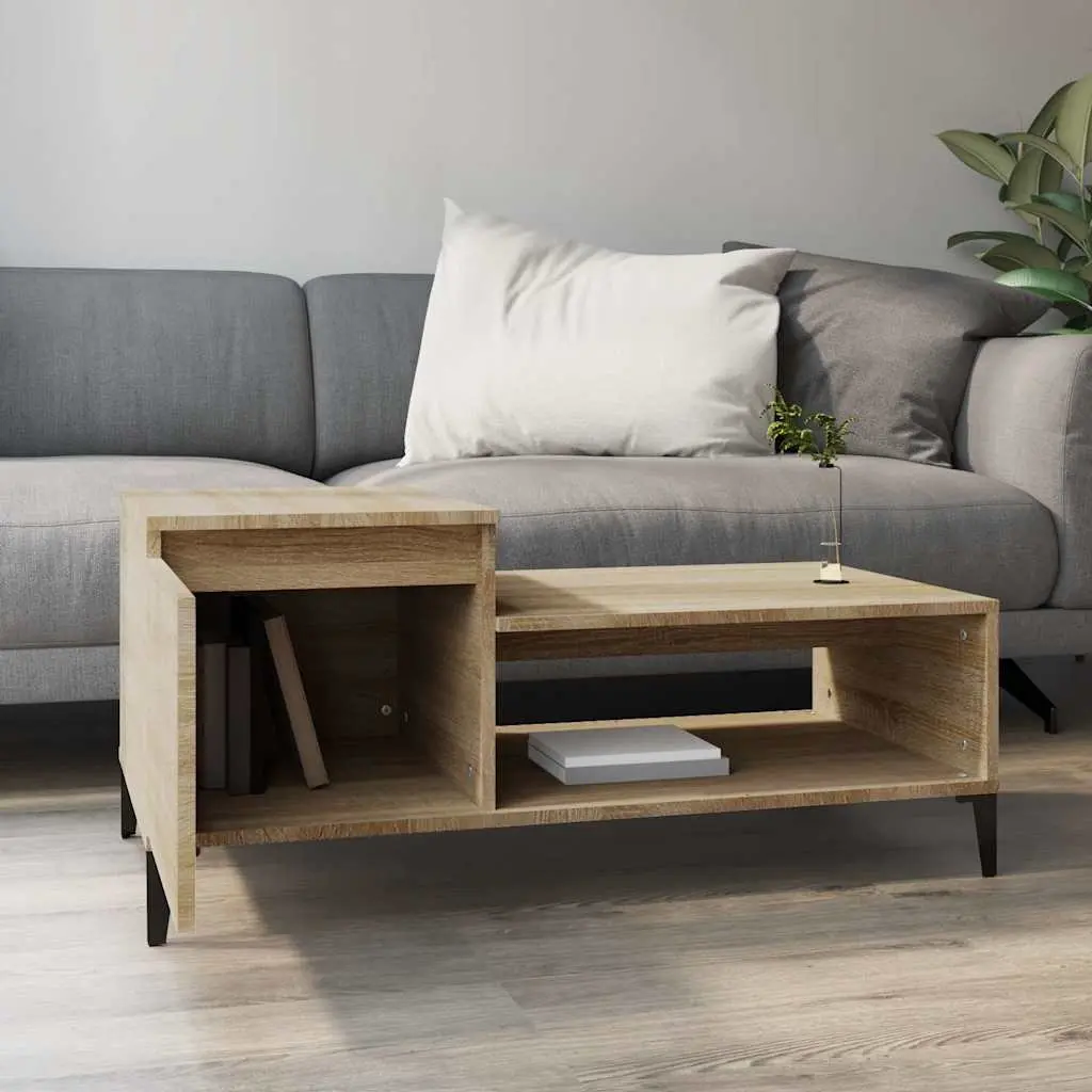 Coffee Table with Storage Compartment 100x50x45cm Brown Engineered Wood