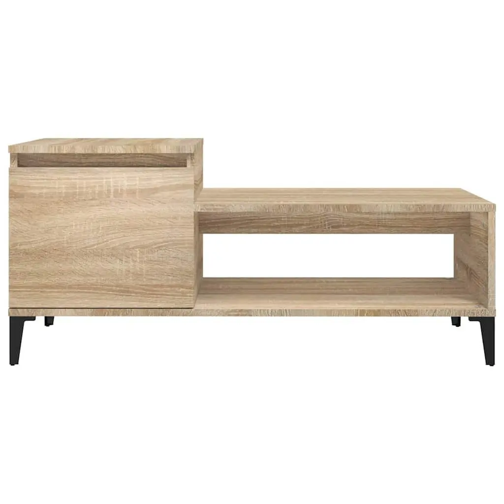 Coffee Table with Storage Compartment 100x50x45cm Brown Engineered Wood