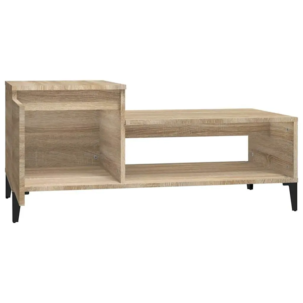Coffee Table with Storage Compartment 100x50x45cm Brown Engineered Wood