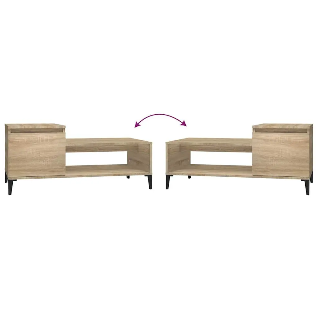 Coffee Table with Storage Compartment 100x50x45cm Brown Engineered Wood