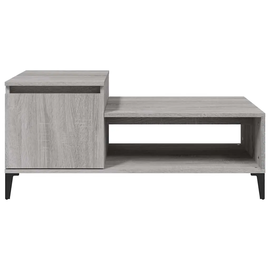 Coffee Table Grey Sonoma Storage Compartment Shelf Engineered Wood 100L x 50W x 45H cm