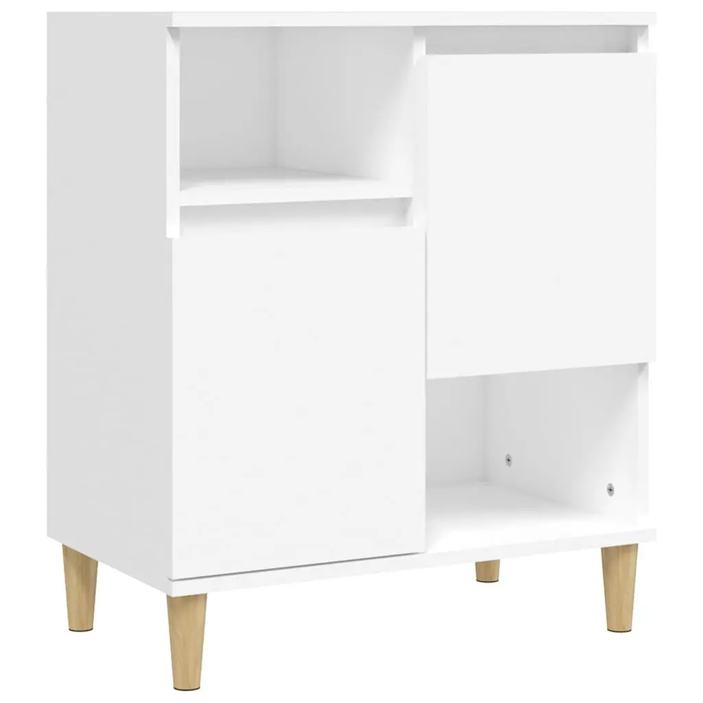 Sideboard Storage Cabinet 4 Compartments 2 Doors Engineered Wood White