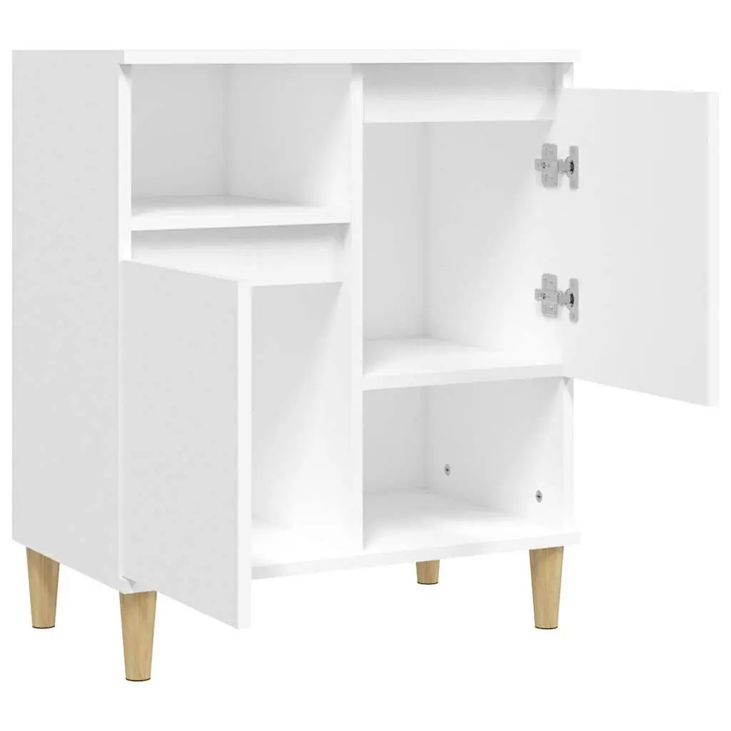 Sideboard Storage Cabinet 4 Compartments 2 Doors Engineered Wood White