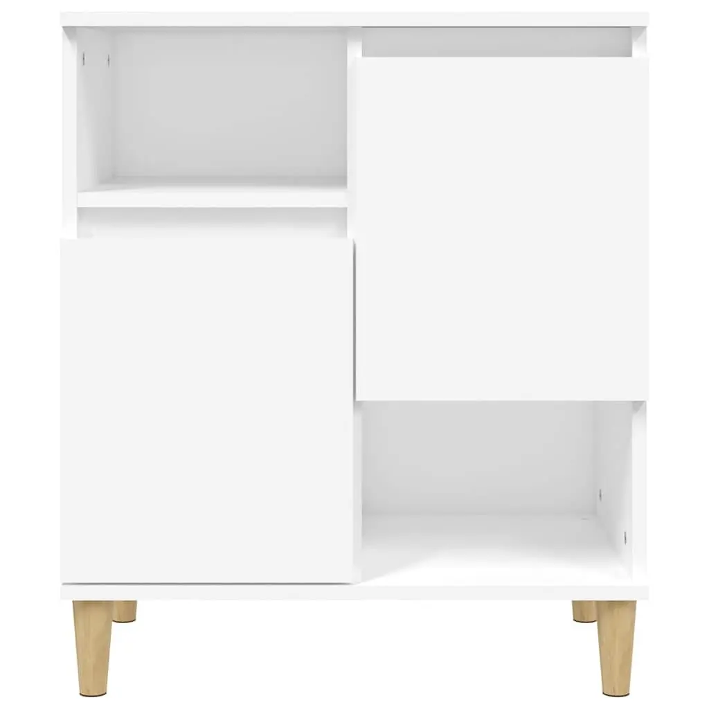 Sideboard Storage Cabinet 4 Compartments 2 Doors Engineered Wood White