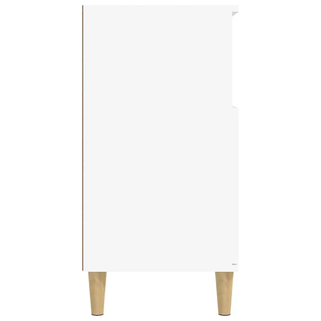 Sideboard Storage Cabinet 4 Compartments 2 Doors Engineered Wood White