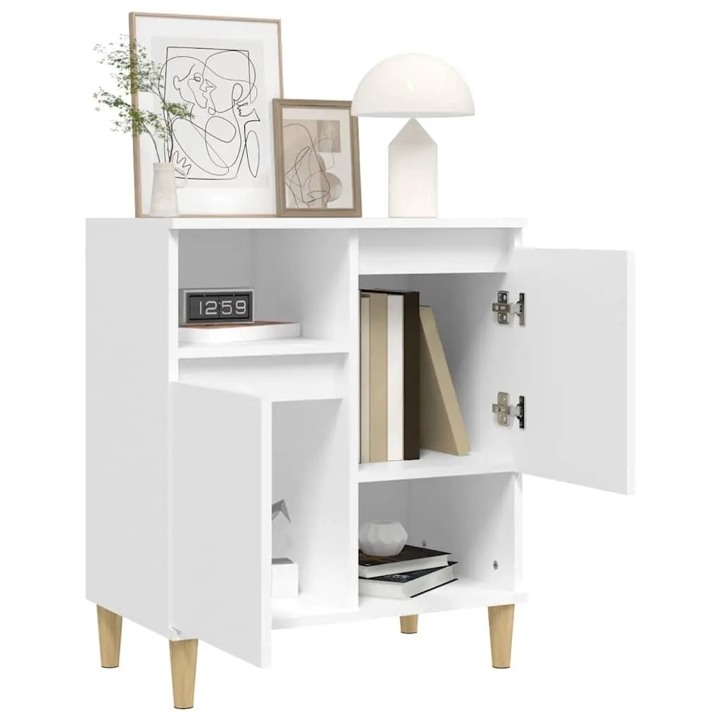 Sideboard Storage Cabinet 4 Compartments 2 Doors Engineered Wood White