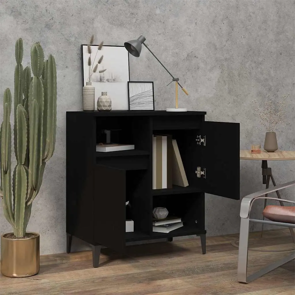 Sideboard Storage Cabinet 60x35x70 cm Black Engineered Wood Buffet Furniture