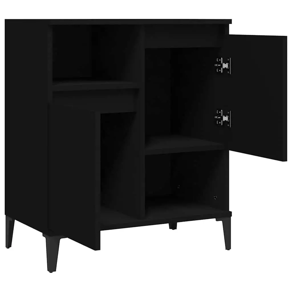 Sideboard Storage Cabinet 60x35x70 cm Black Engineered Wood Buffet Furniture