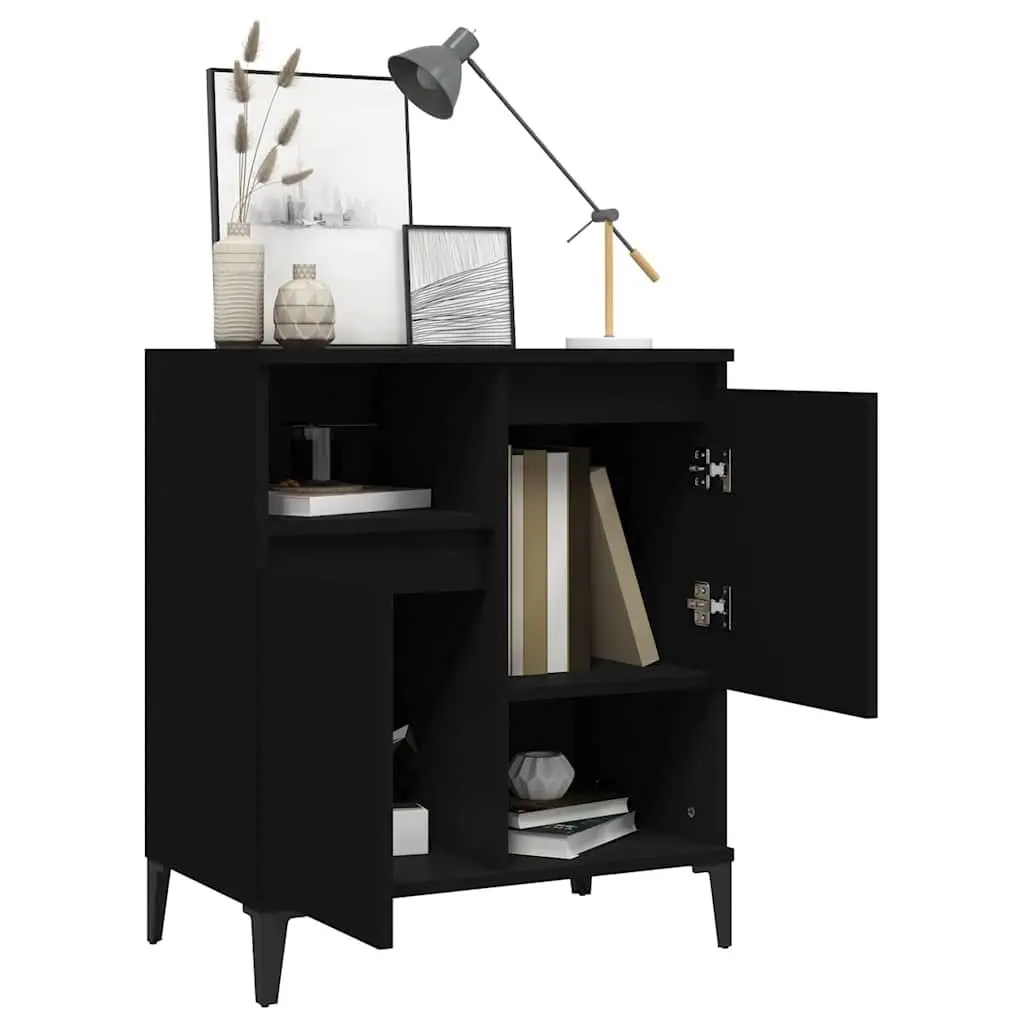 Sideboard Storage Cabinet 60x35x70 cm Black Engineered Wood Buffet Furniture