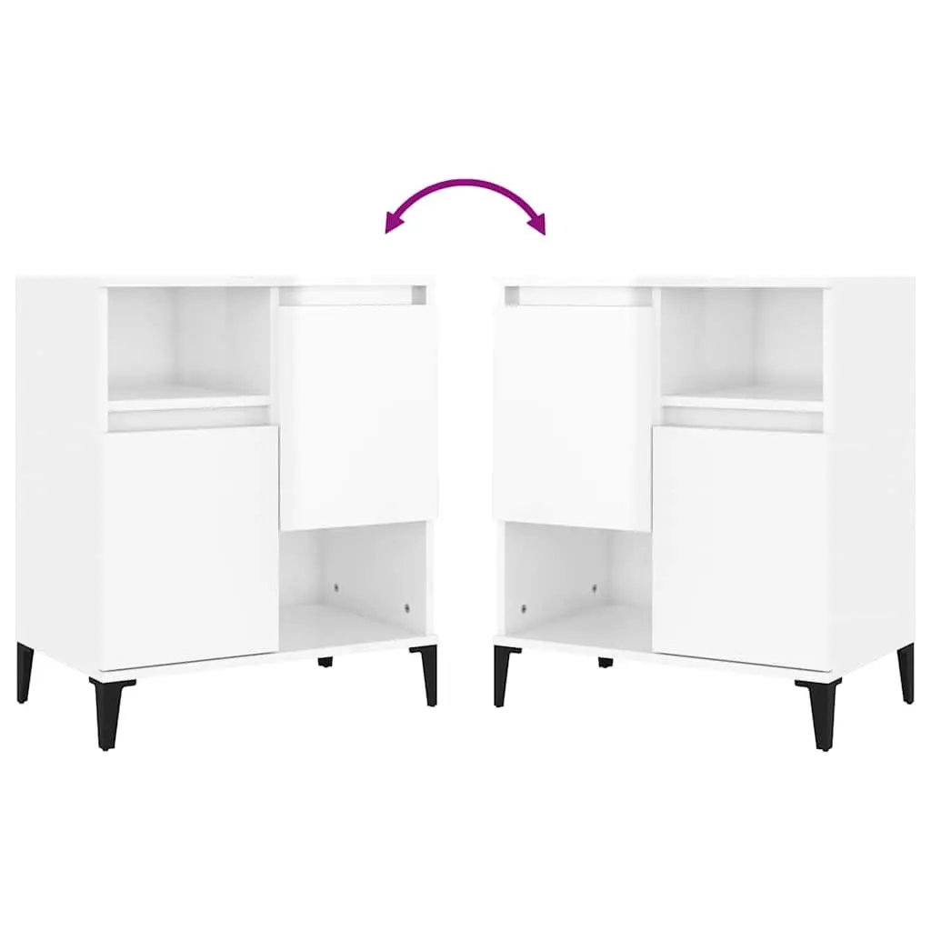 Sideboard Storage Cabinet High Gloss White 60x35x70 cm 4 Compartments