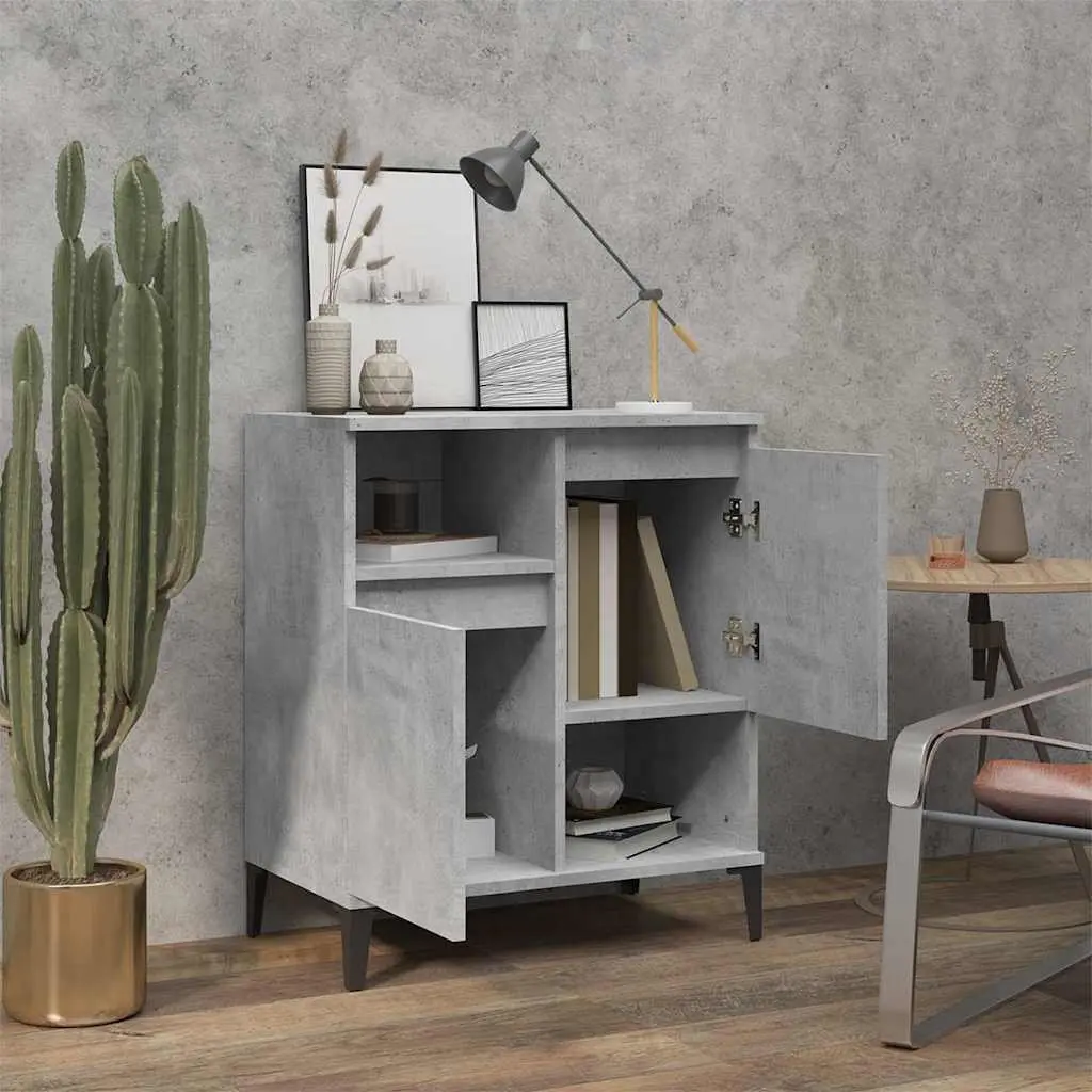 Sideboard Storage Cabinet Grey 60x35x70 cm Engineered Wood Buffet Cupboard