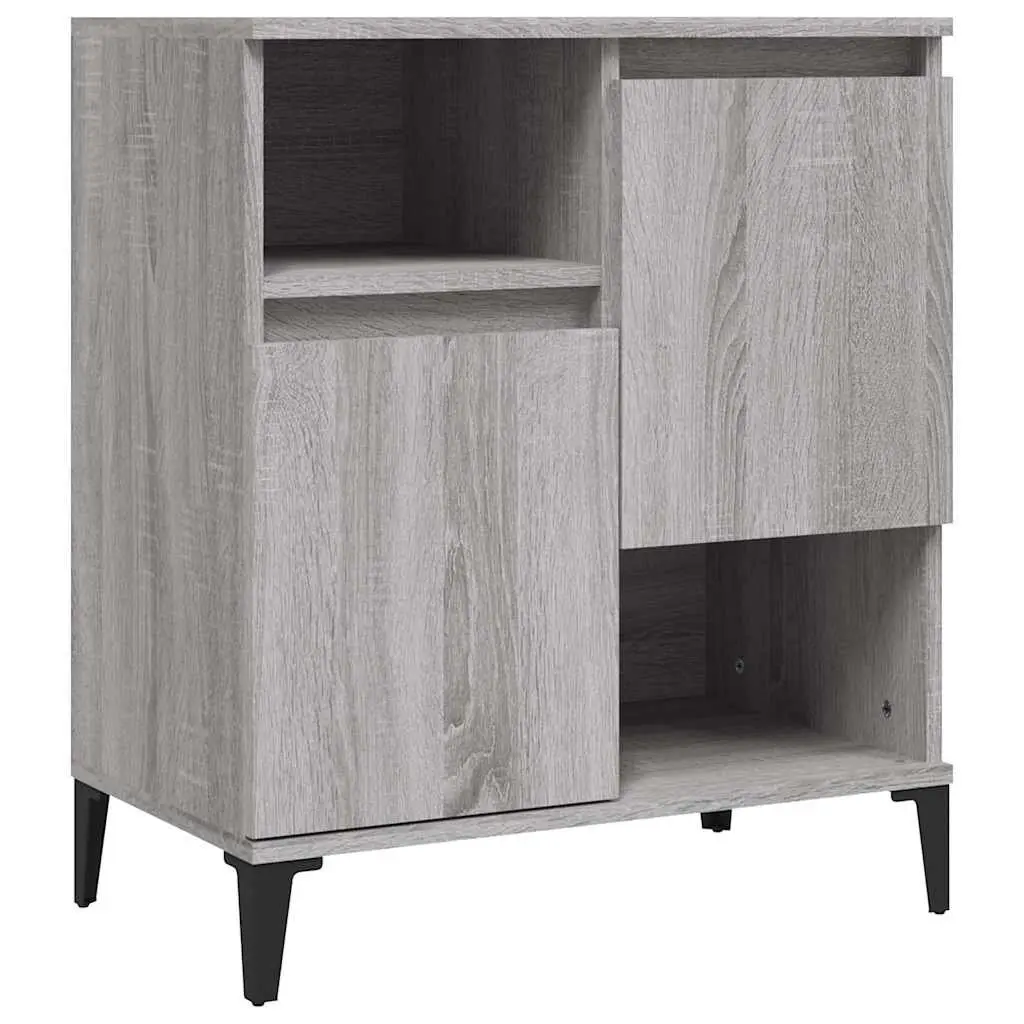 Sideboard Grey Sonoma 60x35x70 cm Storage Cabinet with 4 Compartments Display
