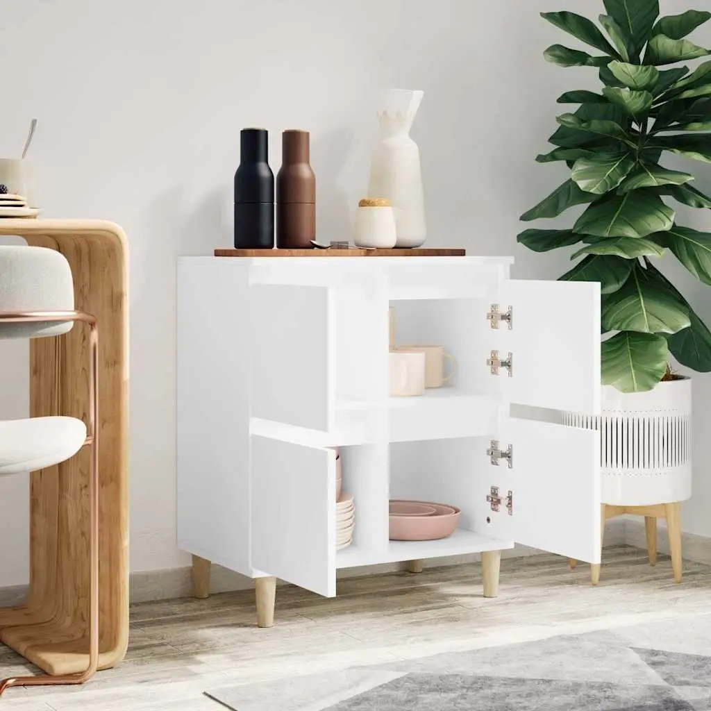 Sideboard Storage Cabinet 60x35x70 cm White Engineered Wood Buffet Furniture