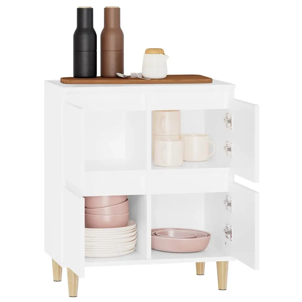 Sideboard Storage Cabinet 60x35x70 cm White Engineered Wood Buffet Furniture