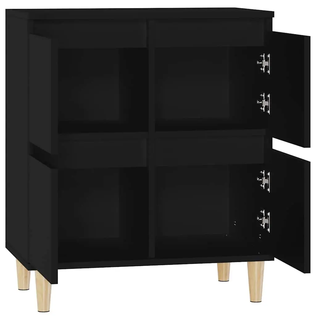 Sideboard Storage Cabinet 60x35x70 cm Black Engineered Wood Buffet Furniture