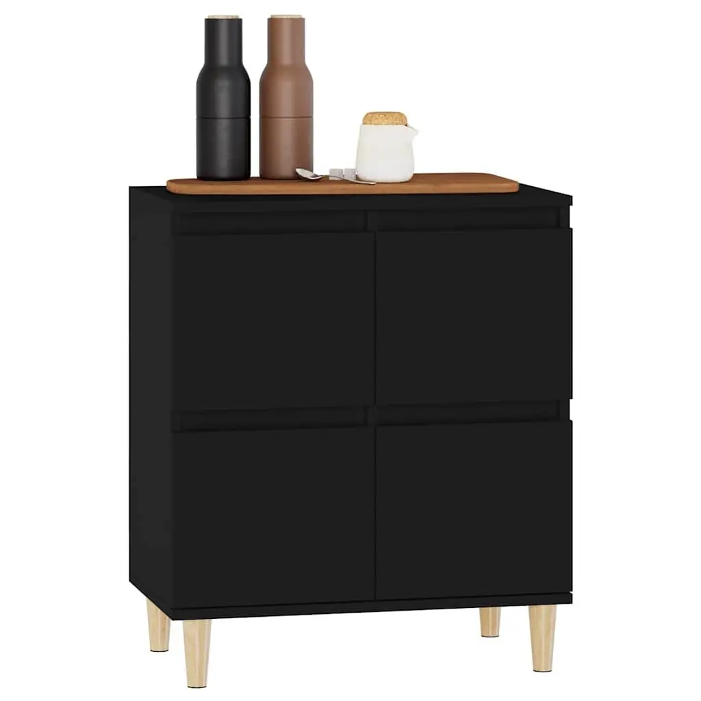 Sideboard Storage Cabinet 60x35x70 cm Black Engineered Wood Buffet Furniture