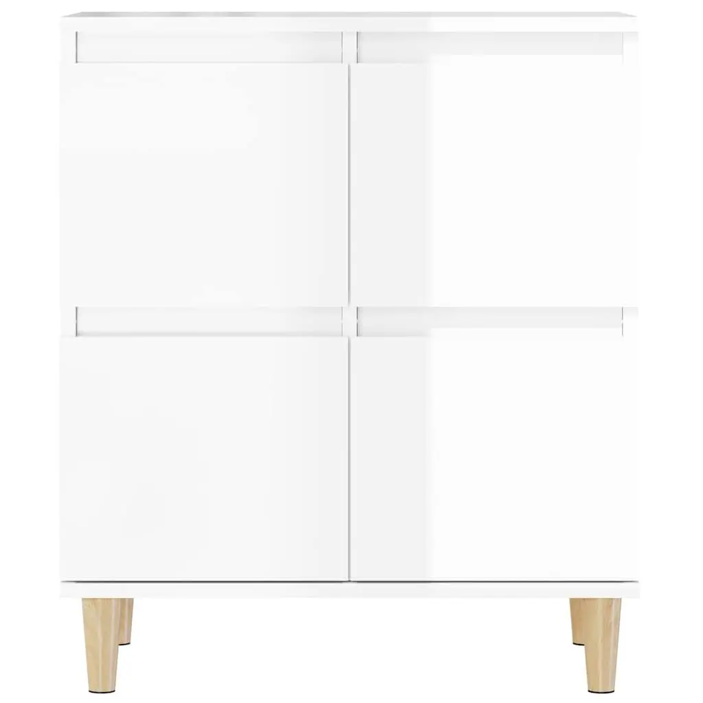 Sideboard Cabinet Storage Buffet Engineered Wood High Gloss White 60x35x70cm