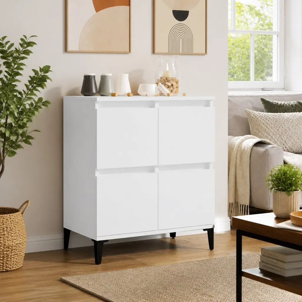 Engineered Wood Storage Sideboard White Buffet Cabinet 60x35x70cm