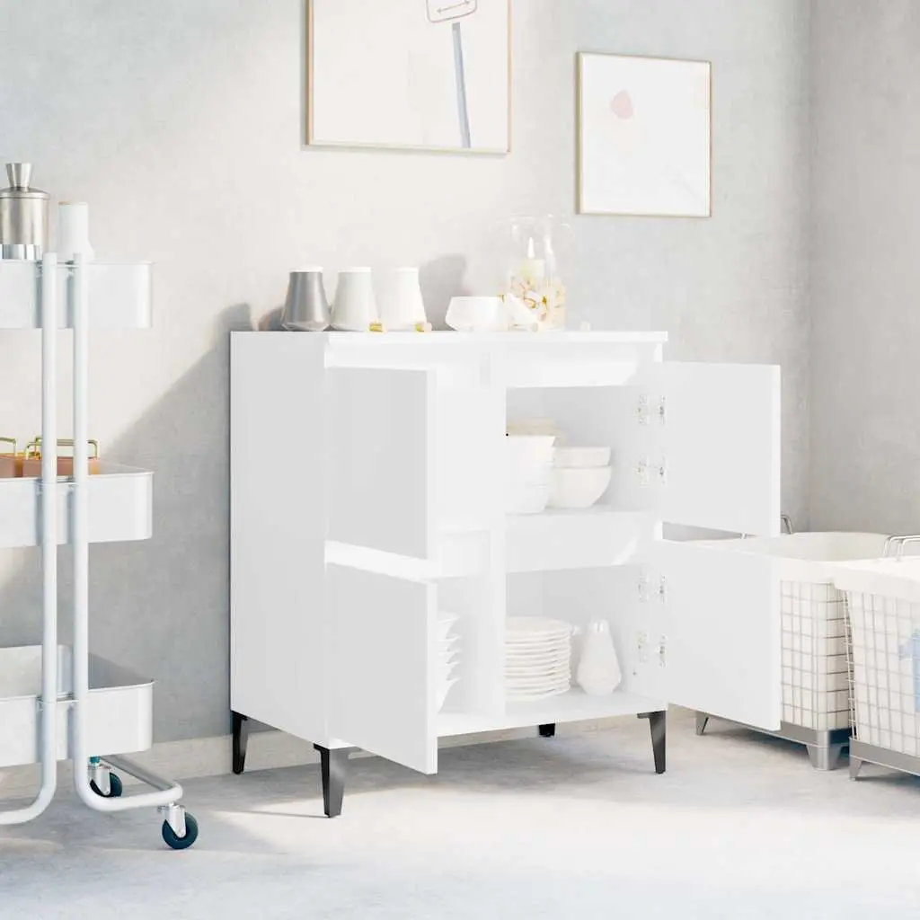 Engineered Wood Storage Sideboard White Buffet Cabinet 60x35x70cm