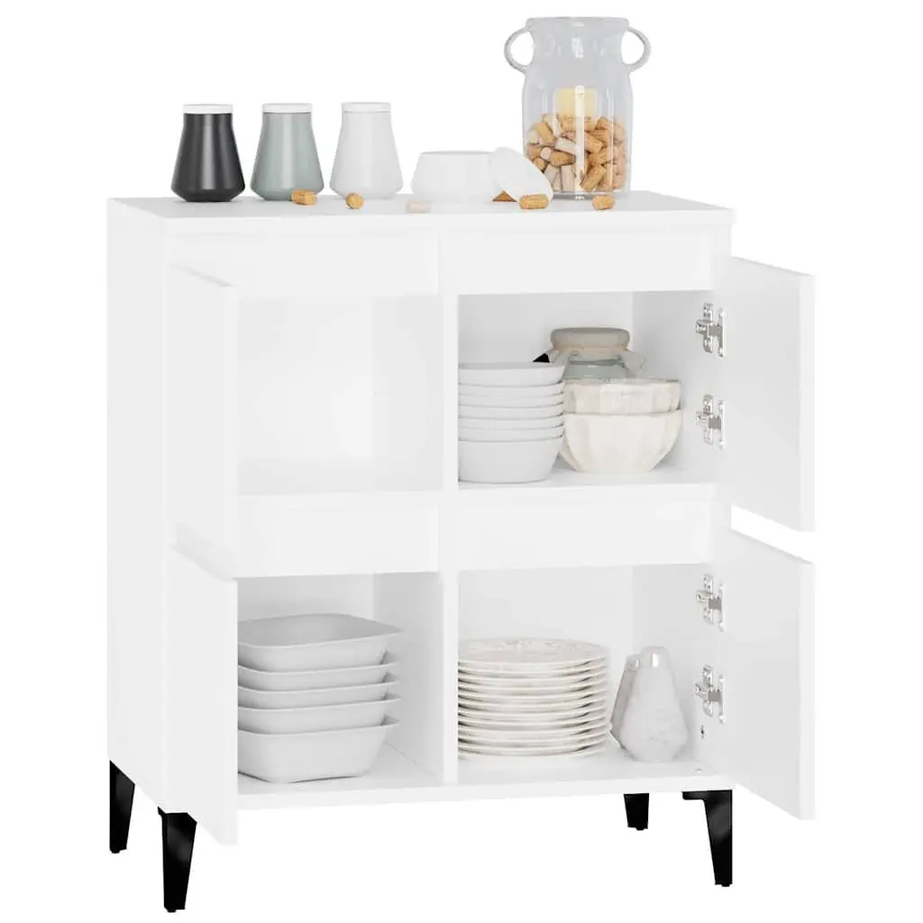 Engineered Wood Storage Sideboard White Buffet Cabinet 60x35x70cm
