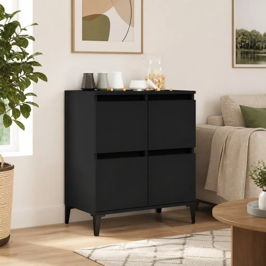 Black Sideboard 60x35x70 cm Engineered Wood