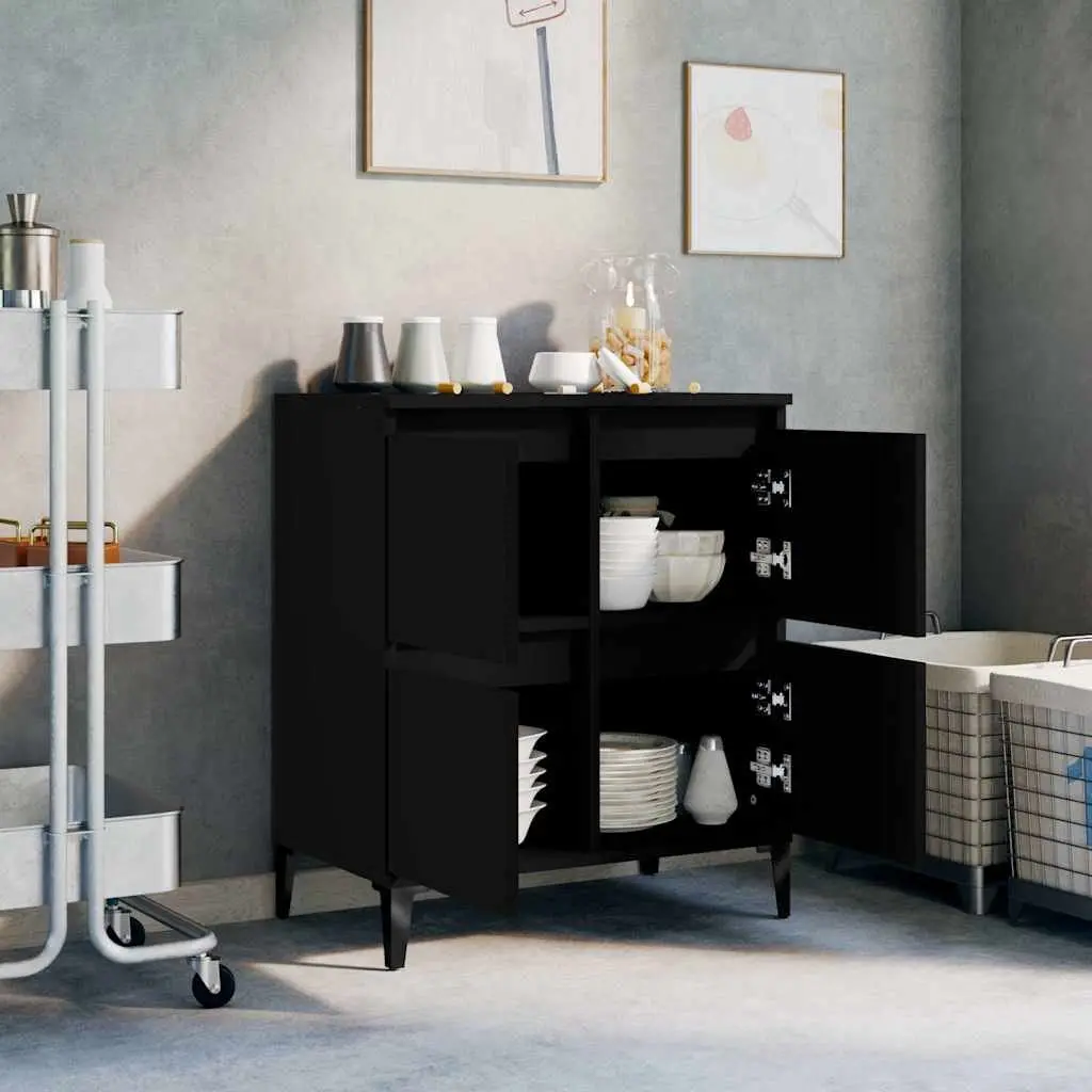 Black Sideboard 60x35x70 cm Engineered Wood