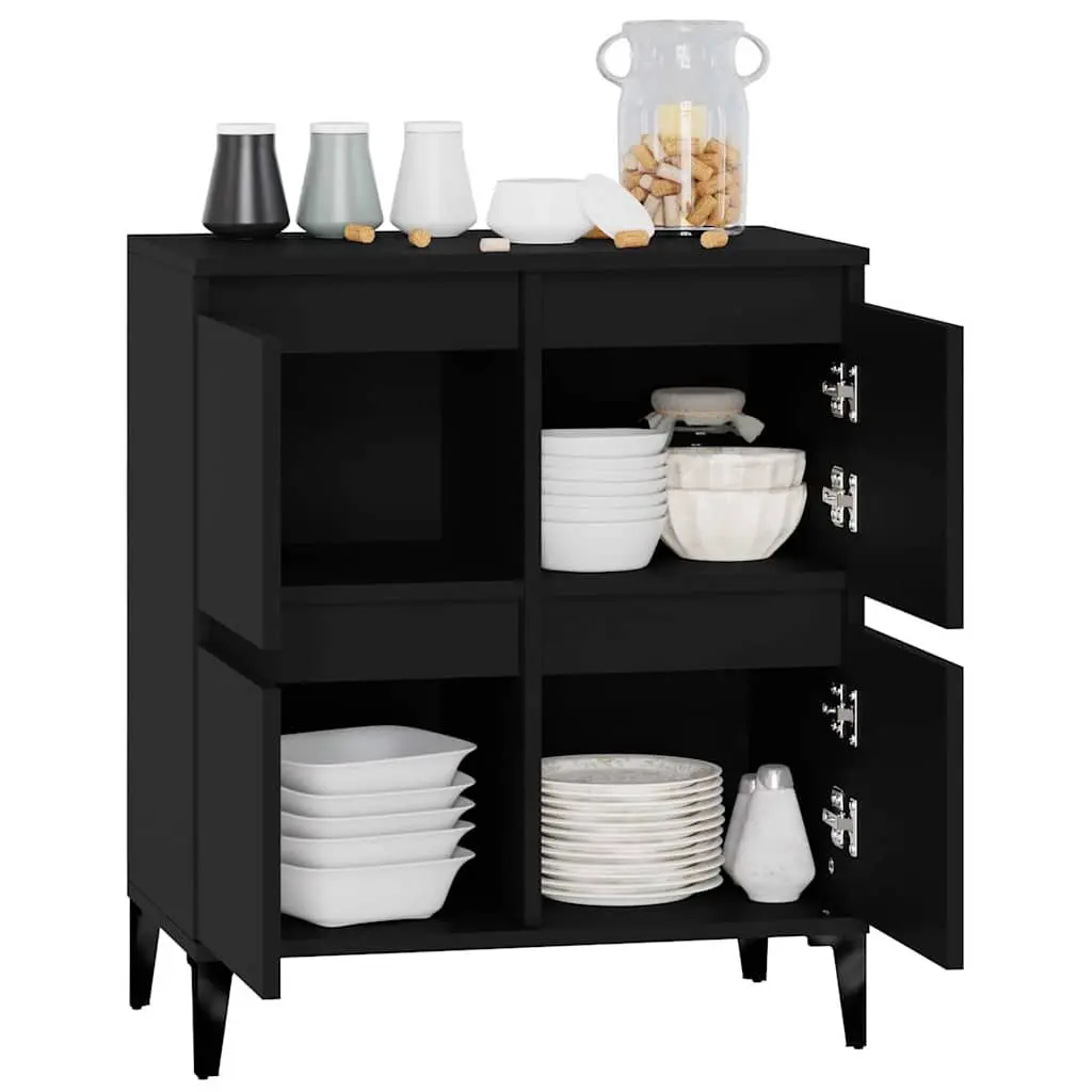 Black Sideboard 60x35x70 cm Engineered Wood