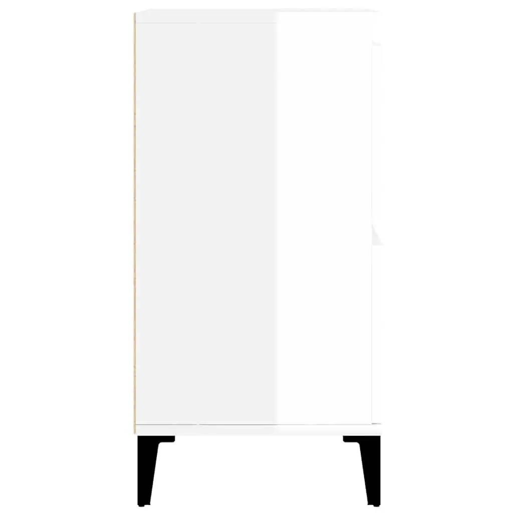 White High Gloss Sideboard Storage Cabinet Engineered Wood Buffet Furniture