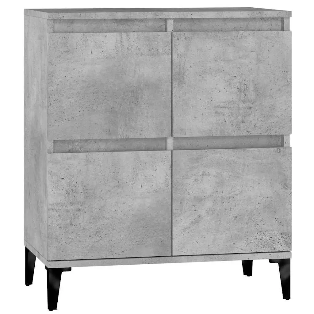 Grey Sideboard Storage Cabinet Engineered Wood Buffet Furniture Home Decor