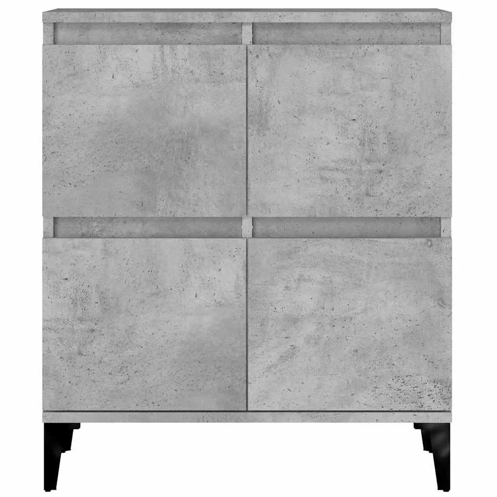 Grey Sideboard Storage Cabinet Engineered Wood Buffet Furniture Home Decor