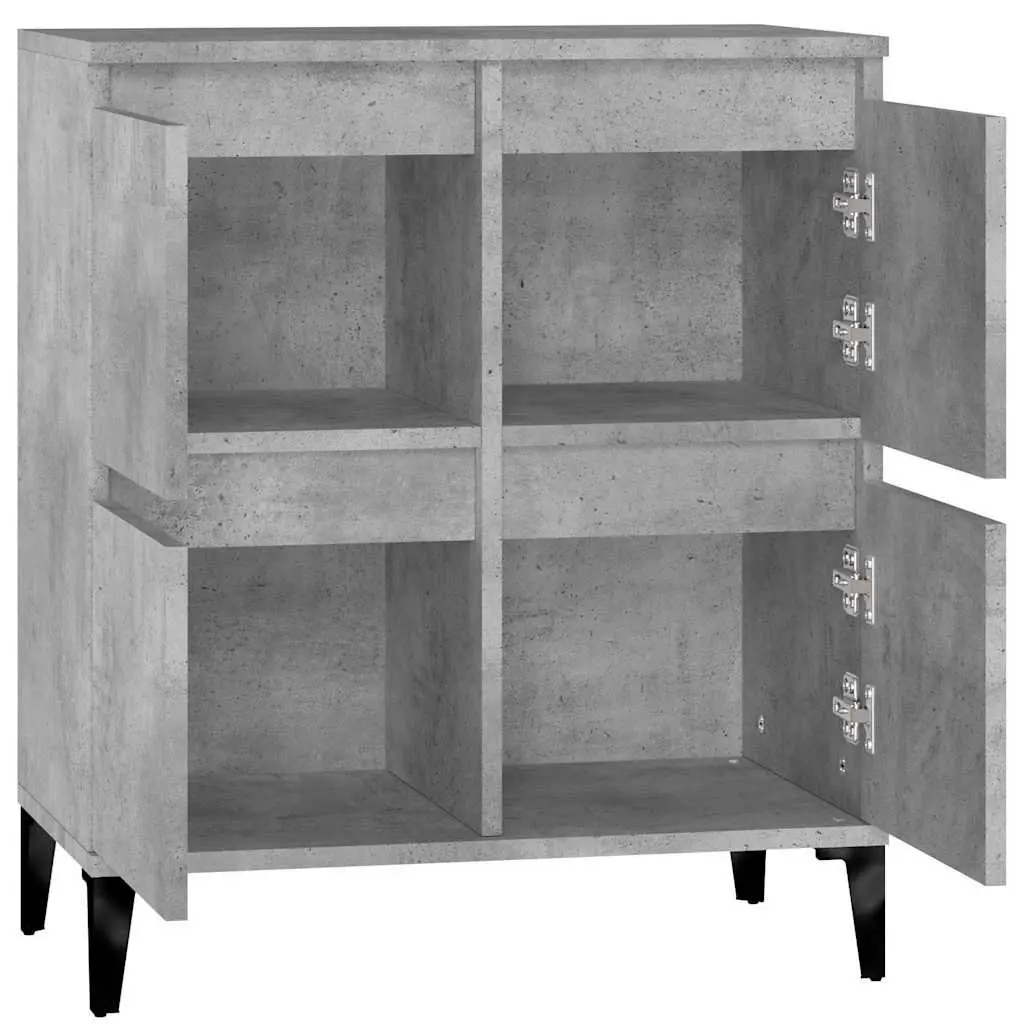 Grey Sideboard Storage Cabinet Engineered Wood Buffet Furniture Home Decor